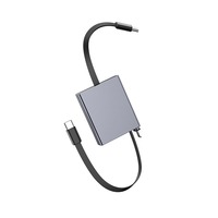 Kabel Pengisian Cepat Type-C ke Type-C 66W yang Dapat Ditarik, Panjang 0.8m (dapat ditarik hingga 1m), Kabel Charger Mobil Teleskopik, Kabel Type C Portabel