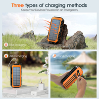 Nouvelle conception, vente en gros, batterie portable USB, banque d'alimentation, capacité réelle 40000 mAh, banque d'alimentation solaire avec manivelle