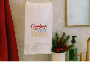 Toalla de mano navideña de lino para invitados, estilo rústico, absorbente, de lino y algodón, para decoración de cocina y baño - Product Image 3