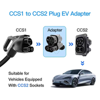 Adaptateur de charge rapide pour véhicules électriques 350A CCS1 vers CCS2 AC+DC, connecteur de charge pour véhicules électriques, SAE J1772 LEC 62196