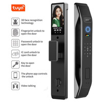 Serrure automatique de reconnaissance faciale et d'empreintes digitales 3D Wifi Tuya avec écran de 4.5 pouces Batterie Li-ion 3200 MAh pour porte en verre ou en bois