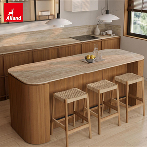 Aparador Alland Japan Wabi Sabi, Nuevo, Natural, Delgado, de Madera de Roble <span class=keywords><strong>Blanco</strong></span> Americano, <span class=keywords><strong>Mueble</strong></span> de Cocina Japandi con Isla de Mármol - Product Image 5