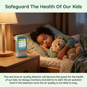 <span class=keywords><strong>Appareil</strong></span> de surveillance de l'environnement intelligent <span class=keywords><strong>pour</strong></span> la <span class=keywords><strong>maison</strong></span> avec affichage AQI HCHO TVOC PM2.5, <span class=keywords><strong>appareil</strong></span> portable d'intérieur, fabricant - Product Image 5