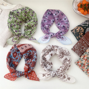Cotton Linen <b>Square</b> <b>Scarf</b> 58cm Breathable Soft Artistic Decorative For Women Spring Autumn Summer Hair Covering - Product Image 4