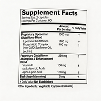 Capsules de glutathion liposomal 1750 mg avec vitamine C et ALA pour la défense antioxydante cellulaire, le soutien de la santé hépatique et l'augmentation de l'énergie
