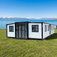 Villa mobile préfabriquée en acier léger de 40 pieds sur 20 pieds, 2, 3, 4 ou 5 chambres, maison conteneur préfabriquée portable et extensible à vendre