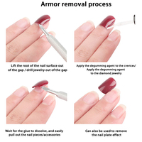 Dissolvant de colle à ongles HS 10ml, Dissolvant d'adhésif pour strass, SANS HEMA TPO MEHQ, Non toxique, Vegan, Flacon, Designer français, DIY