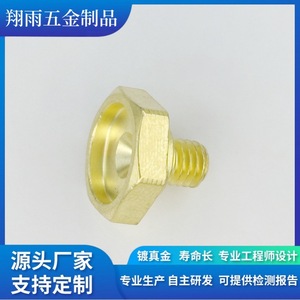 Custom <b>Copper</b> Internal Hex <b>Screws</b> And Plugs 20mm Max Diameter Turning Machining Finishing Accuracy - Product Image 4