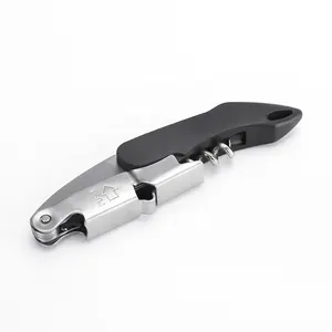 Custom Stainless Steel Wine Cork Screw Pulltap Wine Bottle Opener Boomerang Folding Waiters Corkscrew