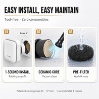 Système de ventilation HRV mural compact pour bureau ou capsule - Unité d'air frais intelligente avec capteur de COV et d'humidité, application Tuya
