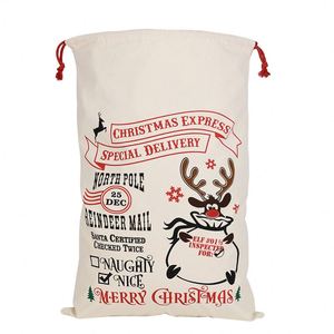 Sacs en coton à cordon pour emballage de Noël, sacs de Noël, sacs du Père Noël, grands sacs cadeaux de Noël, sacs pour cadeaux de fête, fournitures pour cadeaux et friandises - Product Image 3