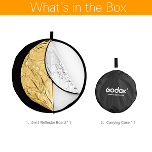 Godox 32 \ "80cm xách tay ráp ảnh phản xạ 5-trong-1 bạc Vàng Vòng ánh sáng phụ kiện cho studio Speedlite sử dụng - Product Image 2