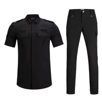 Ensemble d'uniformes tactiques de sécurité à séchage rapide noirs personnalisables avec services sécurisés