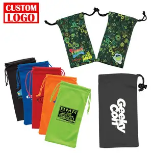 Factory Promotional Customized Reusable Bags Microfiber Fabric Sunglass Pouch