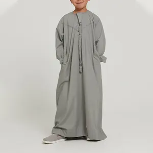 2024 Hoge Kwaliteit Traditionele Thobe Voor Kinderen Casual Jongen 'S Thobe Islamitische Kleding