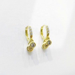 Prix usine, dernières boucles d'oreilles créoles géométriques en argent sterling 925, style minimaliste exagéré, pour filles, hip-hop western - Product Image 5