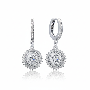 Pendientes colgantes de estilo diamante delicado, venta al por mayor de moda, joyería de plata de ley turca hecha a mano, joyería fina - Product Image 2