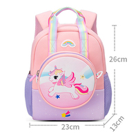 Sac à dos en néoprène 2-en-1 tendance avec design étanche et motif dessin animé mignon, ceinture à coussin d'air zippée, pour filles de maternelle et activités de plein air