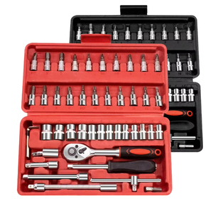46pcs Carbon Steel Manual/Auto Repair Combination <b>Tool</b> <b>Set</b> 1/4" <b>Hand</b> Impact Spanner Small Socket Wrench Screwdriver Hard OEM - Product Image 2