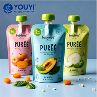 Pochette à bec verseur thermoscellable personnalisée avec bouchon, anti-fuite, taille, couleur et logo personnalisables, qualité alimentaire pour aliments pour bébés