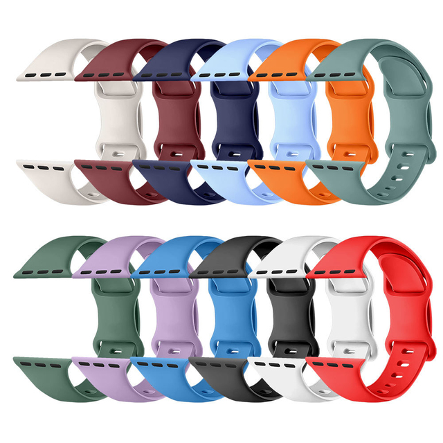 Liquid Silicone Replacement Band for Apple Watch 41-46mm, Waterproof, Compatible Series 10/9/8/7/6/SE/Ultra
