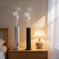 Diffuseur de parfum personnalisé sans eau, écran d'affichage en alliage d'aluminium, fonctionne sur piles, lumière d'ambiance nocturne, couleur noir argenté