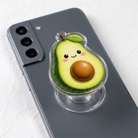 Acryl telefoonhouder standaard op maat gemaakte avocado groene schattige fruit telefoonhouder antislip herbruikbare klevende grip groothandel decoratie