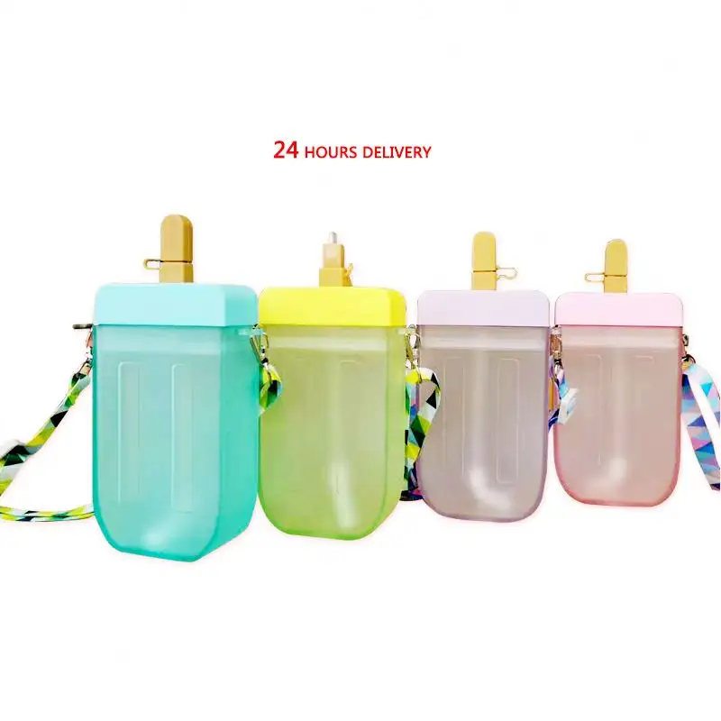 24 ore di Consegna di Ghiaccio crema di paglia tazza di plastica di figura della borsa di spalla di modo mini borse borsa popsicle bottiglia di acqua popsicle tazza