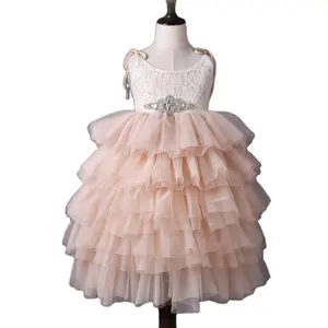 Kinder Mädchen Spitze geschichtet Kleid Kuchen Tutu Rock Maxi kleider Kinder Mädchen Prinzessin Gallus Gaze Party kleider