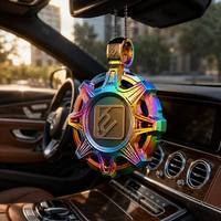 Pendentif personnalisé en alliage de cuivre et de zinc arc-en-ciel, gravure de logo 3D, usinage CNC de précision, finition miroir, accessoire suspendu OEM