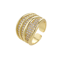 Hengdian New Design 18 Karat vergoldete Mode Ringe Frauen Classic Style Zirkon Schmuck Party Geschenk Beste Gold Fingerringe Pakistan