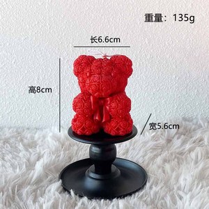 Nouvelle bougie aromatique en forme d'ours rose rouge pour la Saint-Valentin 2026, décoration d'ambiance pour la maison, cadeau pour fille - Product Image 6