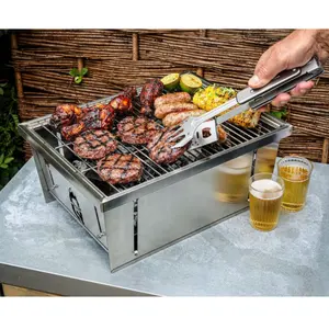 Enjoy 304 Stainless Steel Patio Barbecue Smoker BBQ Grill Camping Outdoor BBQ Grill Charcoal Grill For Camping