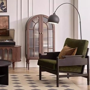 Salon rétro français en bois massif américain simple tissu <span class=keywords><strong>petit</strong></span> appartement pour négocier un seul <span class=keywords><strong>canapé</strong></span> chaise de loisirs - Product Image 4