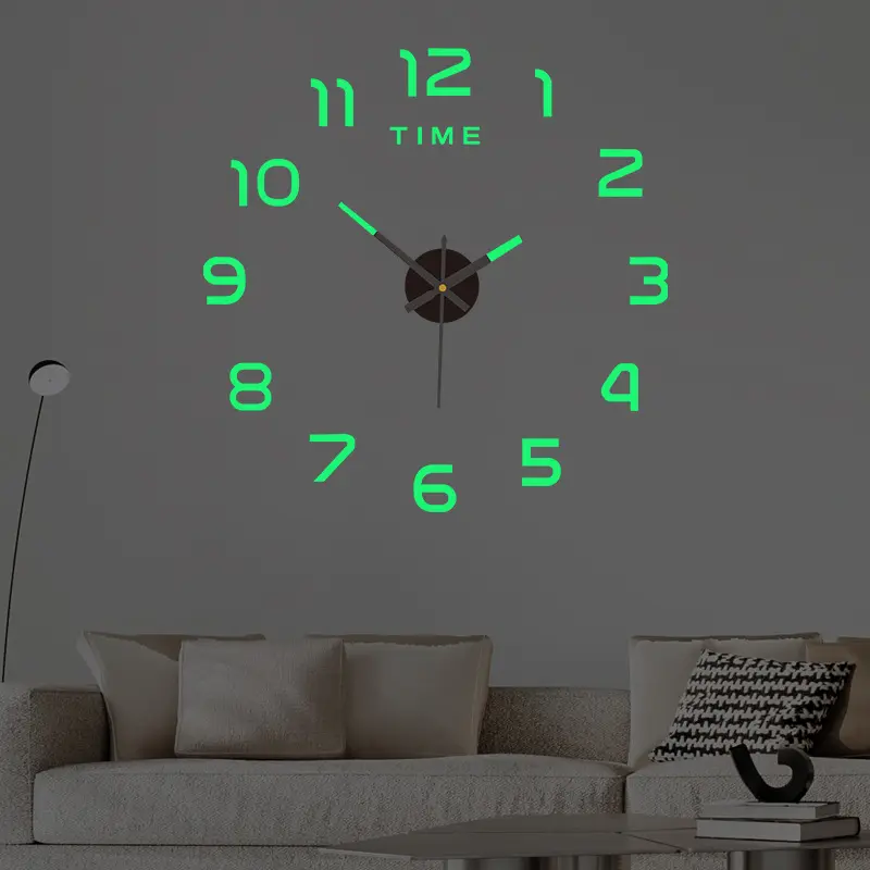 बड़ी दीवार घड़ी क्वार्ट्ज 3D DIY बिग घड़ी सजावटी रसोई घड़ियों एक्रिलिक दर्पण स्टीकर वृहदाकार दीवार घड़ियां होम पत्र सजावट