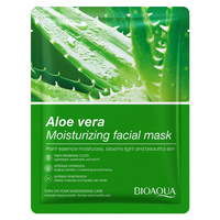 Masque facial en feuille OEM aux extraits d'Aloe Vera et de Thé Vert, format voyage, pour tous types de peaux, effet cristallin