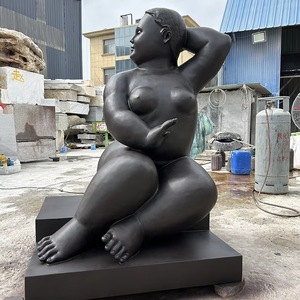 Di alta qualità grande bronzo fuso Fernando <span class=keywords><strong>Botero</strong></span> Fat Lady seduta statua per ornamento pubblico - Product Image 3