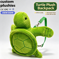 Sac à dos en peluche tortue personnalisé d'usine, sac rembourré tortue kawaii doux pour enfants, usage quotidien