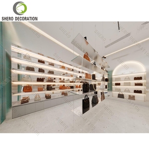 การออกแบบร้านค้าปลีก รองเท้าและกระเป๋า เฟอร์นิเจอร์ตกแต่งร้านบูติกสำหรับผู้หญิง การตกแต่งภายในร้านกระเป๋าถือ - Product Image 6