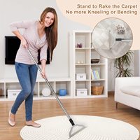 47-Zoll-verstellbarer Teppich-Rechen mit langem Griff Wieder verwendbare große Metall-Flusen entfernungs bürste für Tierhaare und Pelzen tfernung