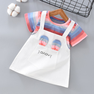 2025 Baby Kleidung Set Cartoon Outfit Kleinkind Mädchen Rock Set Sommer Stil Mädchen 1 5 Jahre Süße Regenbogen Kinder Kleidung - Product Image 3