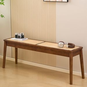 Chaise de salle à manger en bois avec assise en rotin tressé, design contemporain pour salle à manger - Meubles écologiques pour la maison - Product Image 5