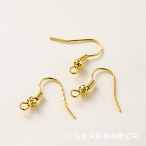 Crochets d'oreille en cuivre plaqué or pour la fabrication de boucles d'oreilles, apprêts de bijoux en forme de goutte GA0028 - Product Image 2
