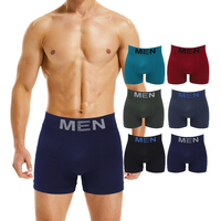 Sous-vêtements boxer pour homme de haute qualité, 80g, taille unique, en polyamide sans couture, respirant, taille mi-haute, sans étiquette, caleçons unis