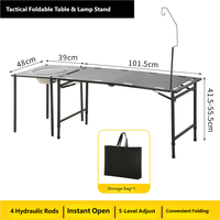 Table pliante tactique légère pour l'extérieur, table de camping, table de pique-nique en acier au carbone, facile à transporter