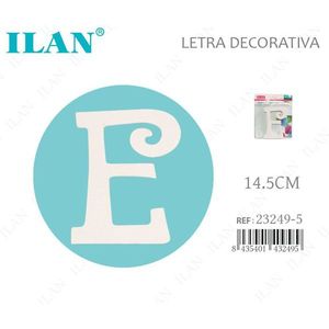Insegna decorativa da parete in legno con lettera E di 14,5 cm di Ilan - Product Image 1