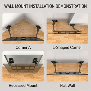 Support mural TV robuste à mouvement complet <span class=keywords><strong>75</strong></span> <span class=keywords><strong>pouces</strong></span> <span class=keywords><strong>en</strong></span> acier laminé à froid, bras articulé pivotant 400x400 VESA pour mur plat d'angle - Product Image 2