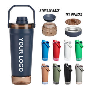 Nuevo Vaso Mezclador de Proteínas de Acero Inoxidable de 20oz para Gimnasio y Deportes, con Logotipo Personalizado, Asa y <span class=keywords><strong>Compartimento</strong></span> de Almacenamiento - Product Image 1