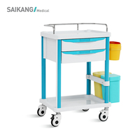 Chariot médical d'urgence SAIKANG ABS pour hôpital - Certifié EN60601/CE/ISO, capacité de charge de 50 lb, SKR-CT625-3