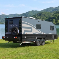 CAMPTRL Remorque de camping de luxe tout-terrain en aluminium de 23 pieds, pliable indépendamment, conforme aux normes australiennes